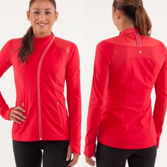 lululemon athletica Jackets & Blazers - Lululemon Track Time Jacket Size 6 Currant Red EUC